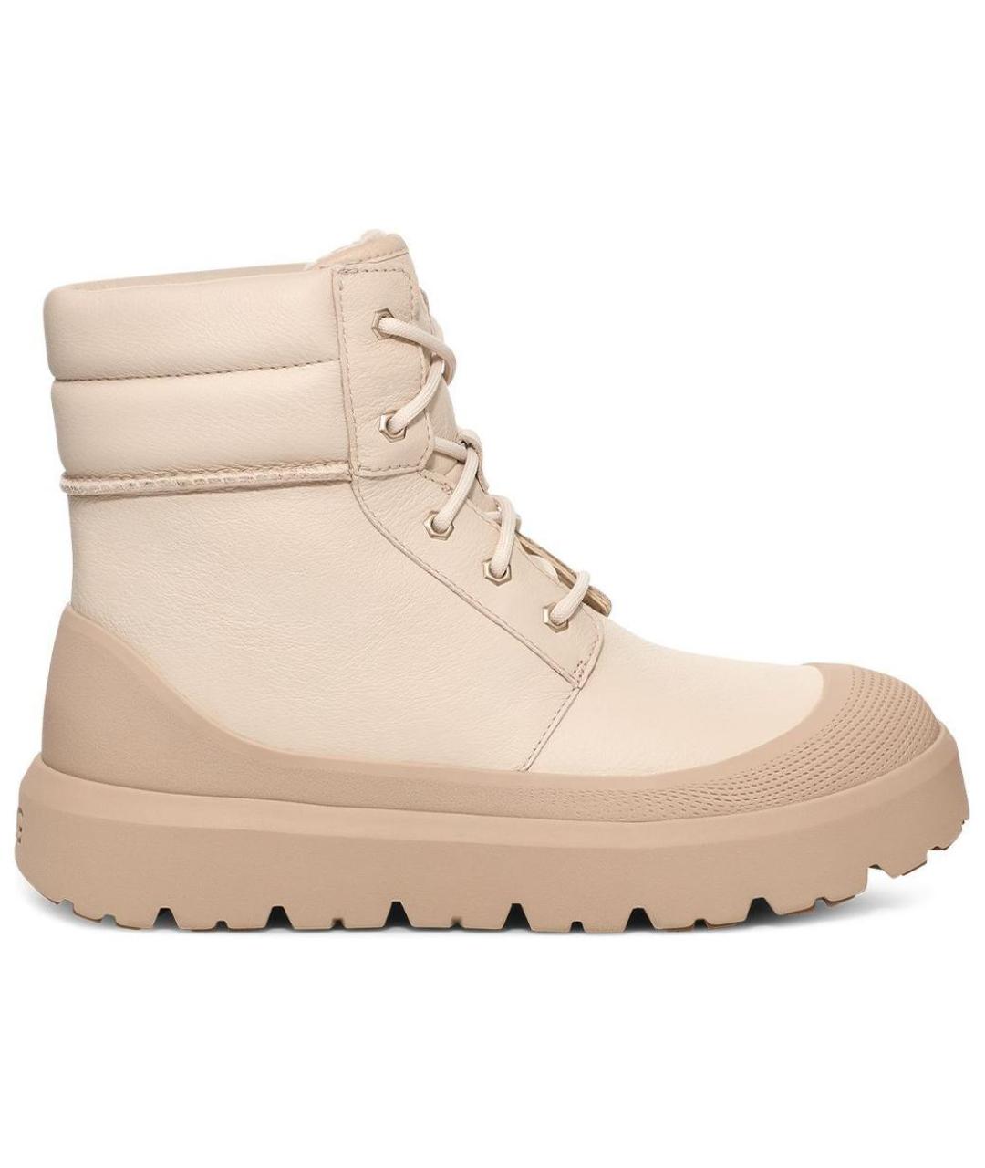 UGG AUSTRALIA Бежевые кожаные высокие ботинки, фото 1