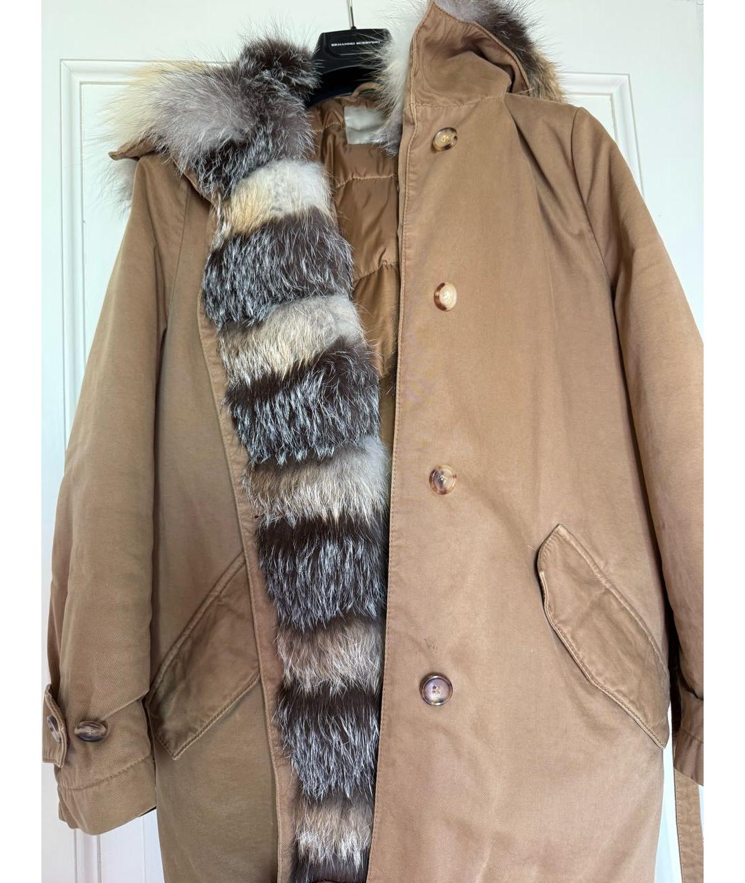 ERMANNO SCERVINO Коричневая хлопковая парка, фото 3