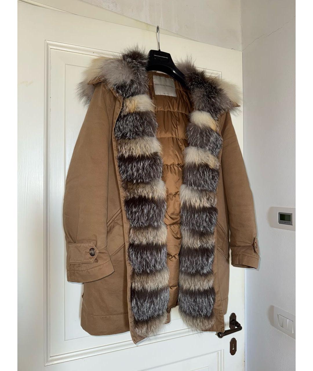 ERMANNO SCERVINO Коричневая хлопковая парка, фото 9