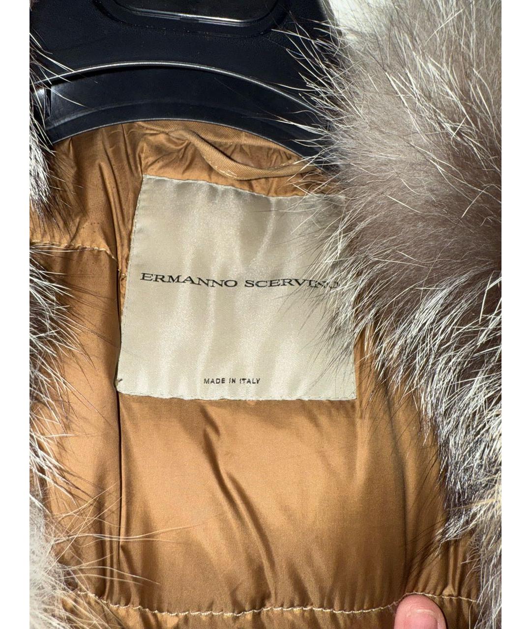 ERMANNO SCERVINO Коричневая хлопковая парка, фото 4