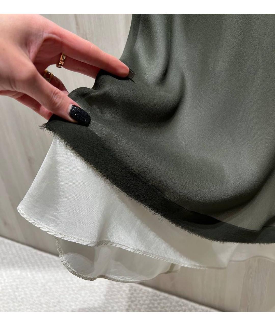 LOUIS VUITTON Зеленая вискозная юбка макси, фото 4