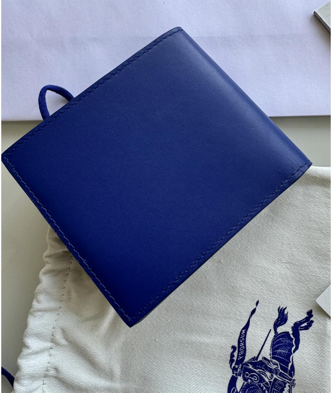 BURBERRY Синий кожаный кошелек, фото 2