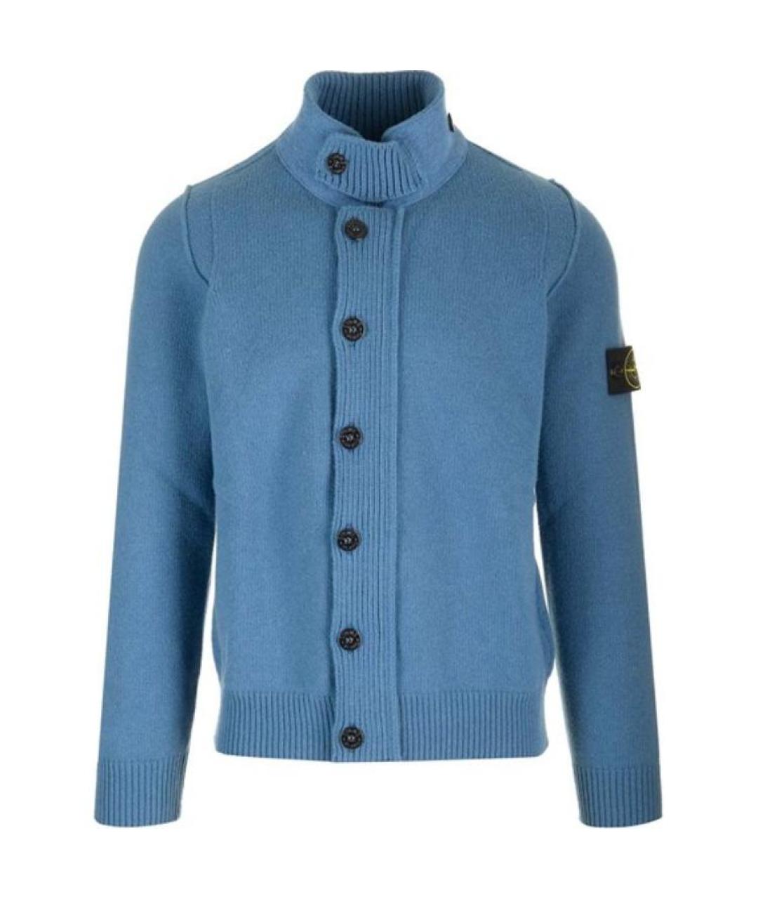 STONE ISLAND Синий шерстяной кардиган, фото 1