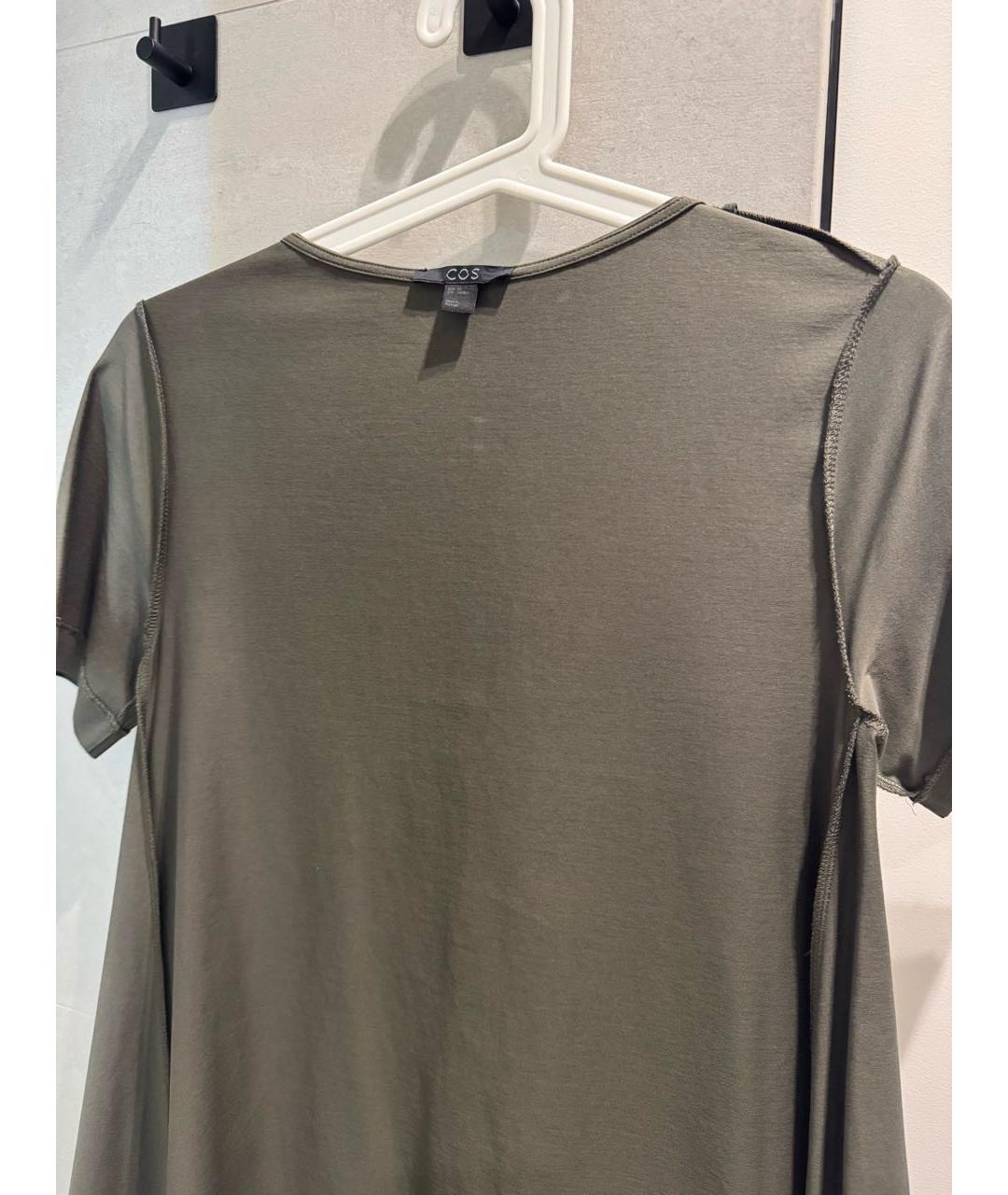 COS Хаки хлопковое повседневное платье, фото 3