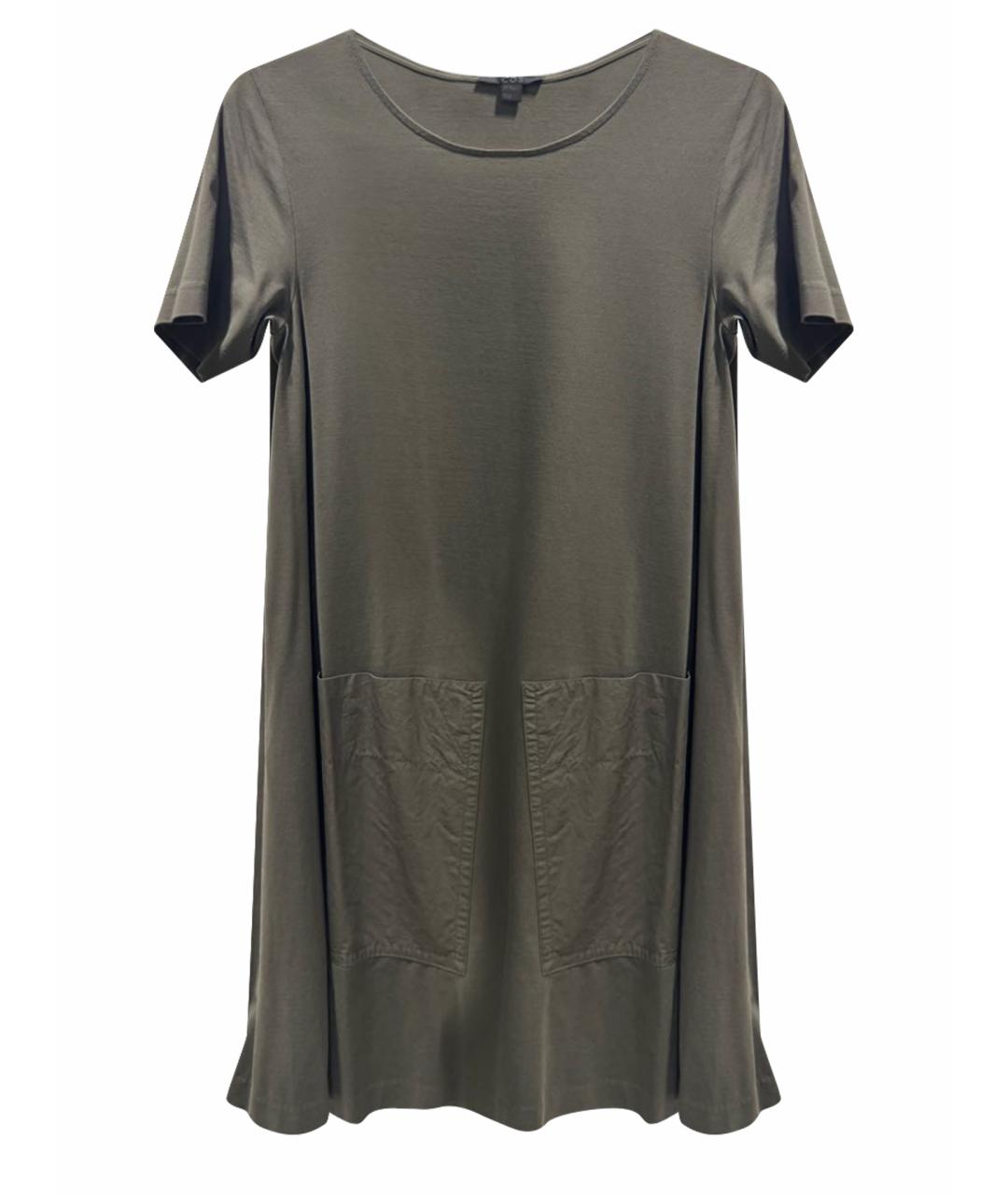 COS Хаки хлопковое повседневное платье, фото 1