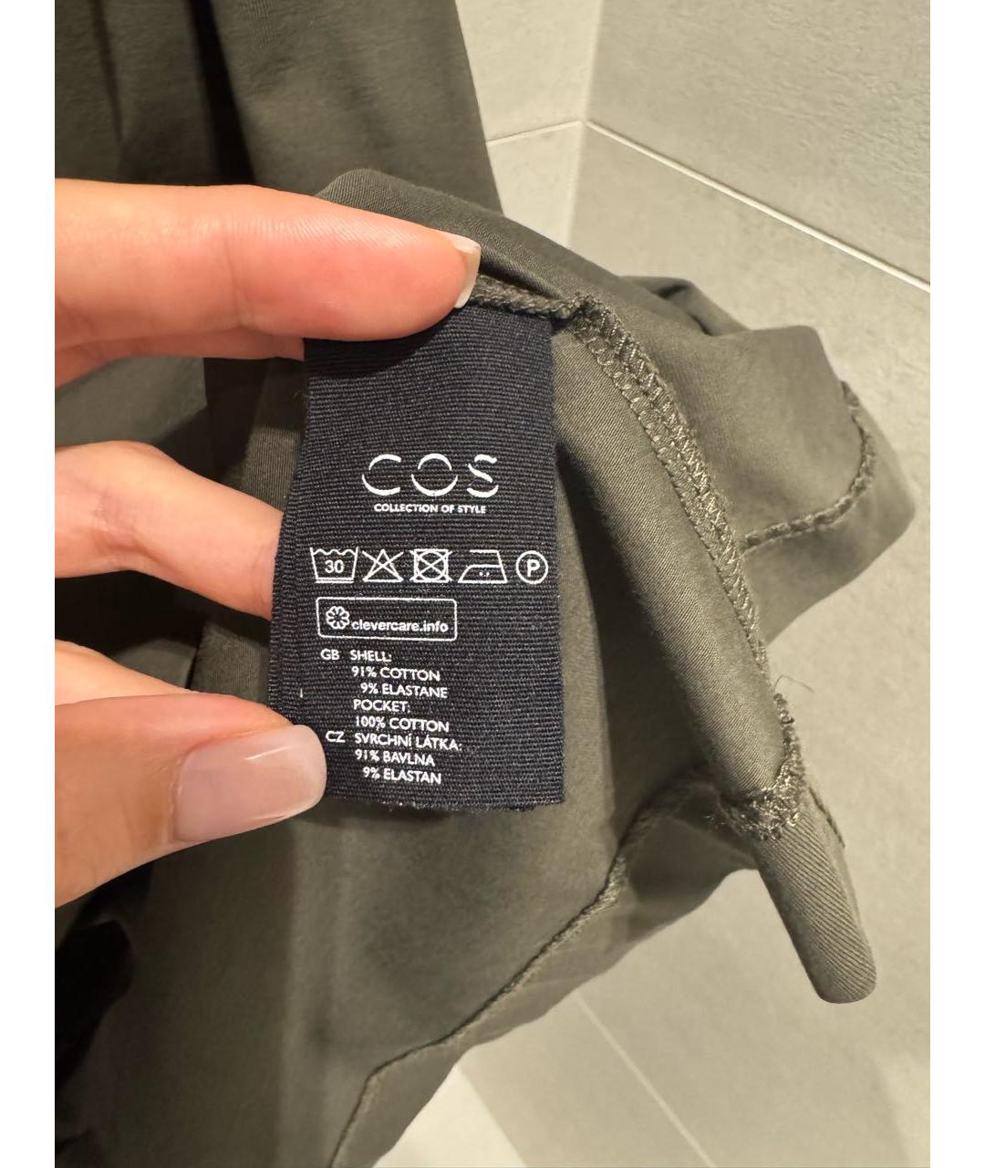 COS Хаки хлопковое повседневное платье, фото 5