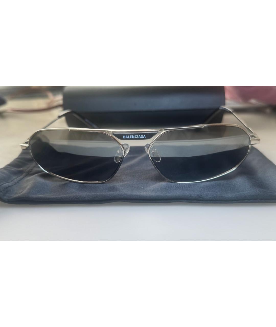BALENCIAGA Серые металлические солнцезащитные очки, фото 2