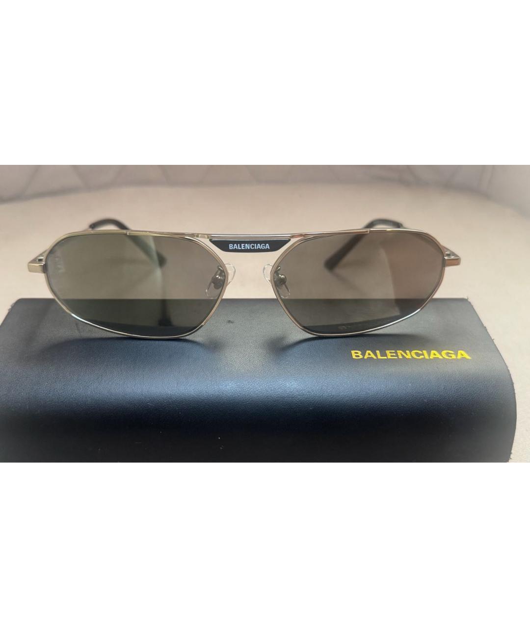 BALENCIAGA Серые металлические солнцезащитные очки, фото 4