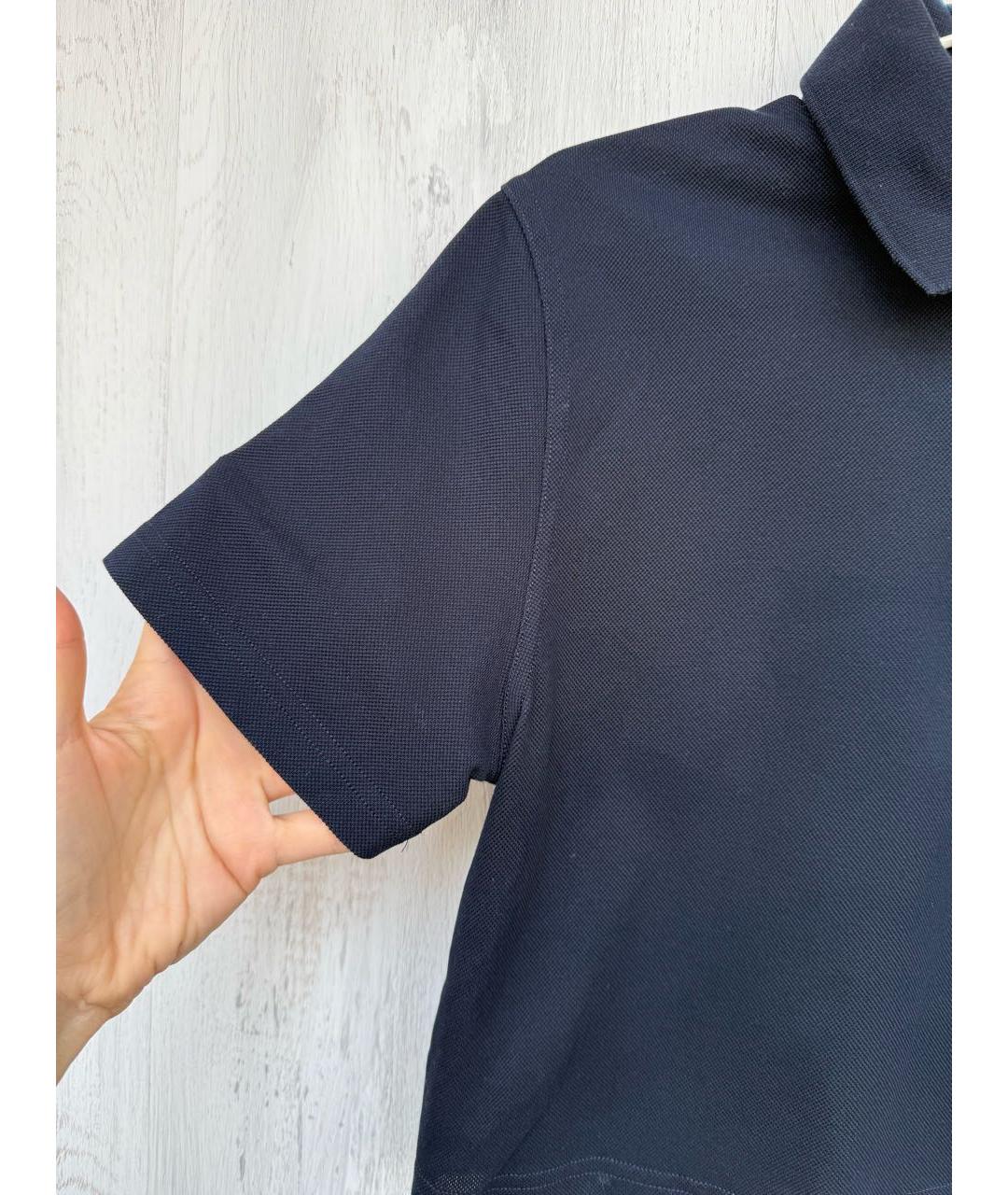 SAINT LAURENT Темно-синяя хлопковая футболка, фото 4