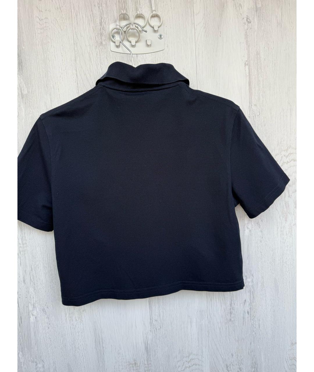 SAINT LAURENT Темно-синяя хлопковая футболка, фото 2