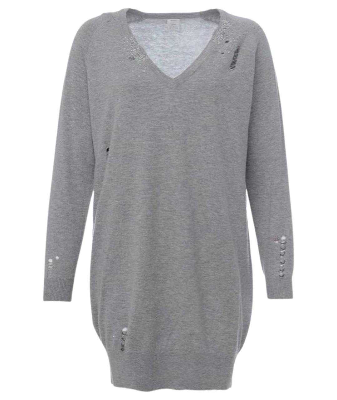 PINKO Серое шерстяное повседневное платье, фото 1