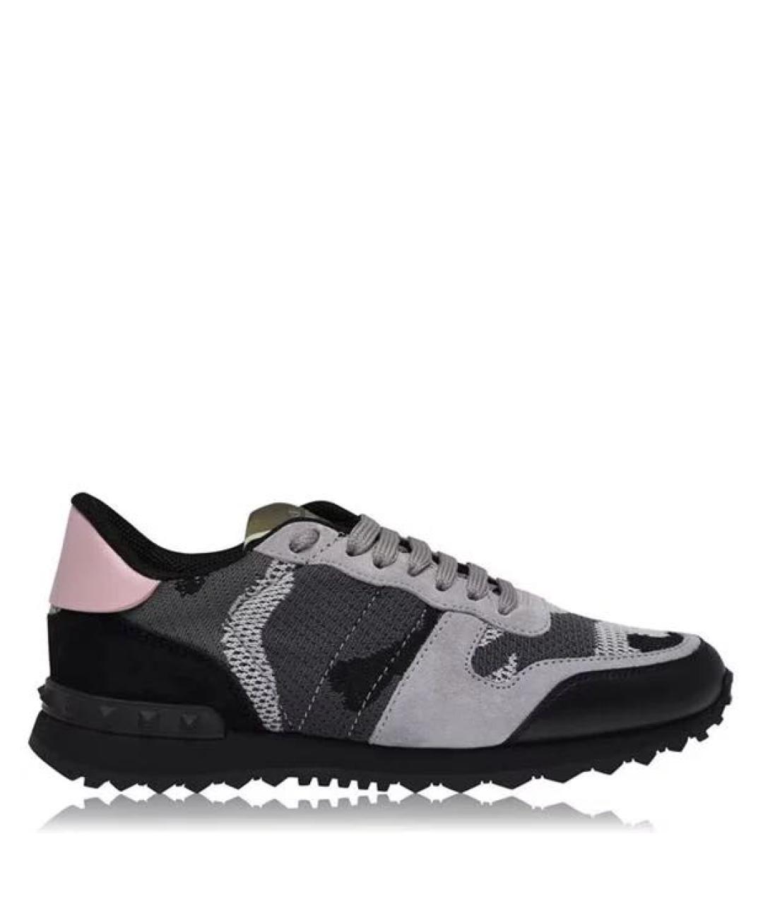 VALENTINO Антрацитовые кожаные кроссовки, фото 8