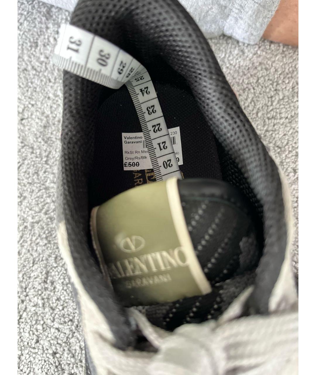 VALENTINO Антрацитовые кожаные кроссовки, фото 6