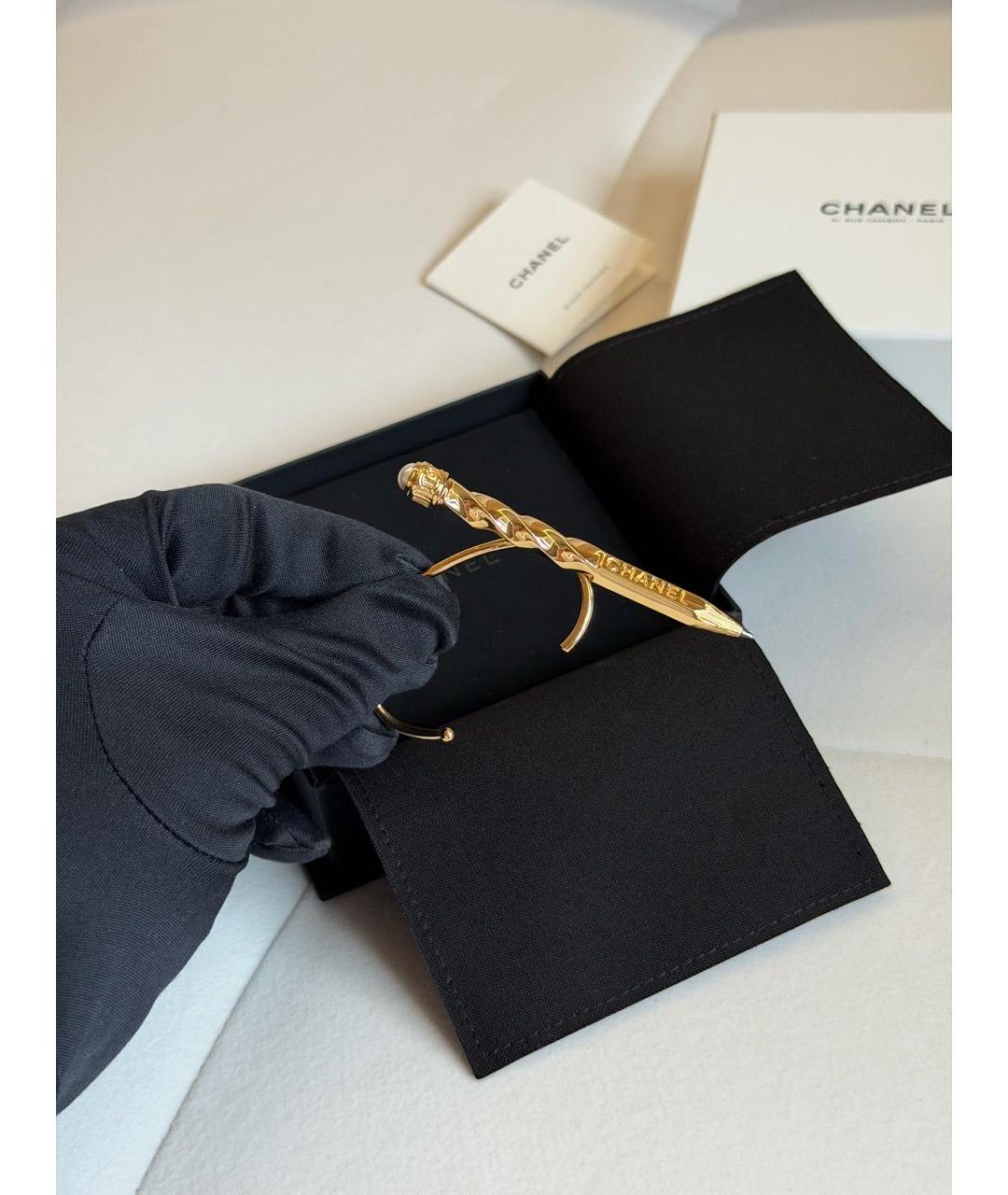 CHANEL Золотые металлические серьги, фото 2