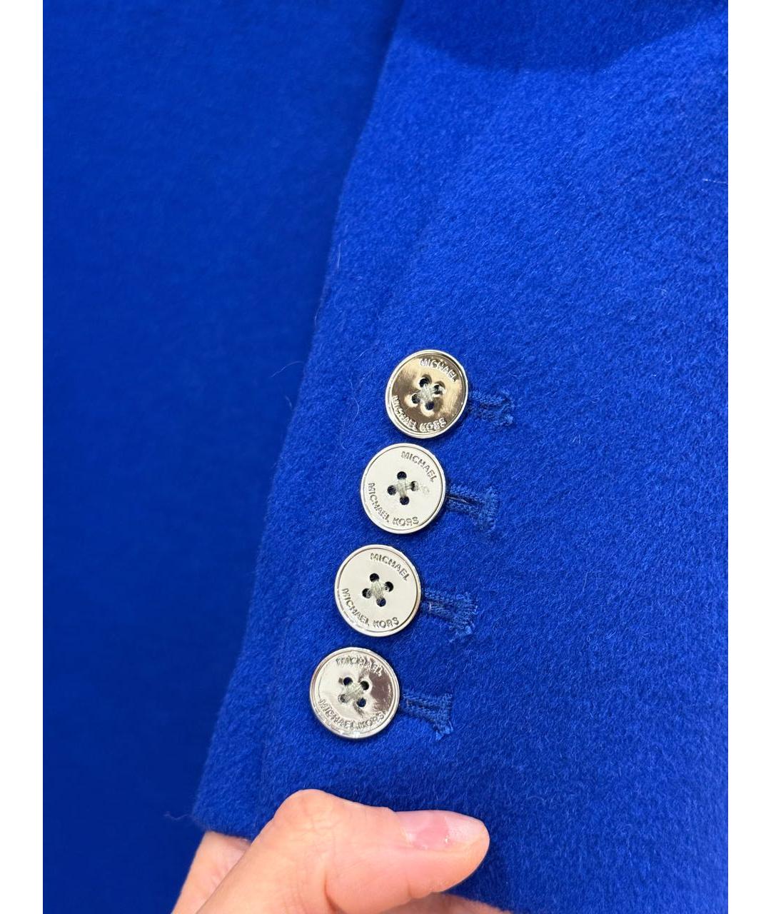MICHAEL KORS Синее шерстяное пальто, фото 5