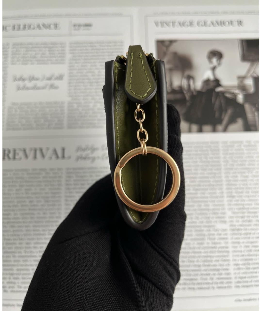 COACH Хаки кожаный кардхолдер, фото 5