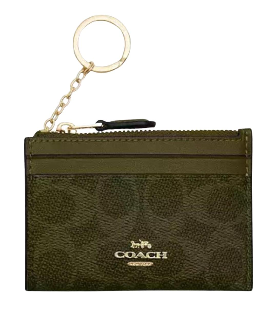 COACH Хаки кожаный кардхолдер, фото 1