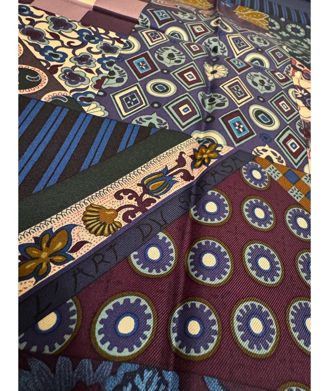 HERMES Мульти шелковый платок, фото 4