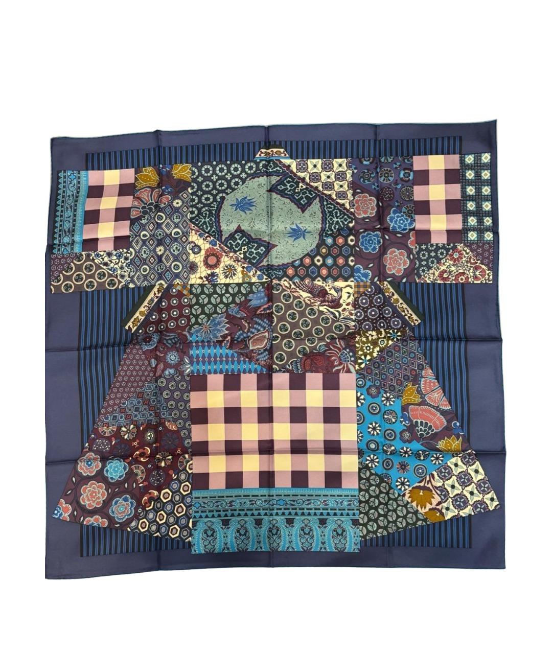 HERMES Мульти шелковый платок, фото 1