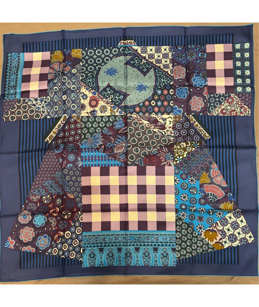 HERMES Мульти шелковый платок, фото 5