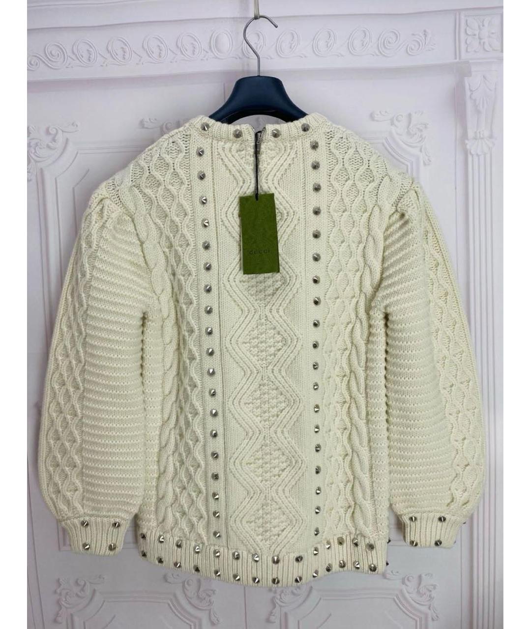 GUCCI Бежевый шерстяной джемпер / свитер, фото 2