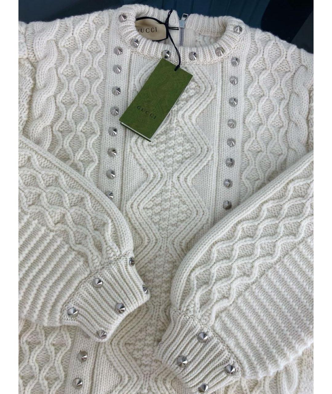 GUCCI Бежевый шерстяной джемпер / свитер, фото 3