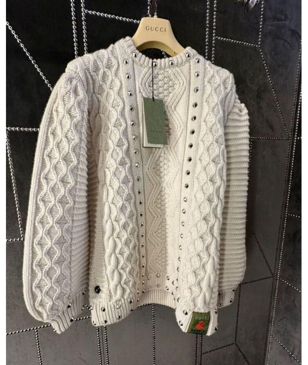 GUCCI Бежевый шерстяной джемпер / свитер, фото 6