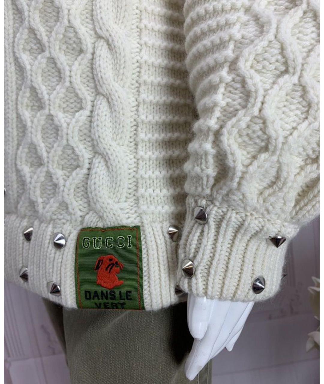 GUCCI Бежевый шерстяной джемпер / свитер, фото 4