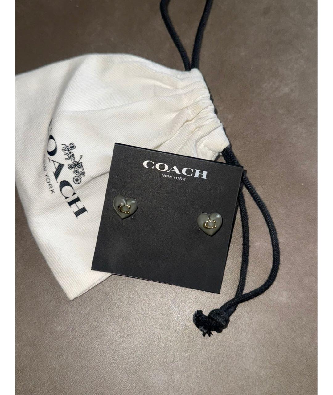 COACH Серые серьги, фото 2