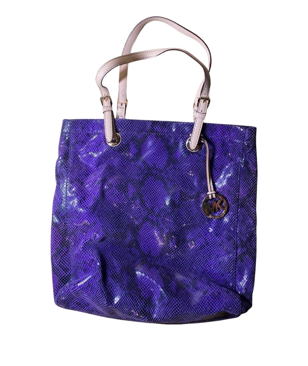 MICHAEL KORS Фиолетовая кожаная сумка тоут, фото 1