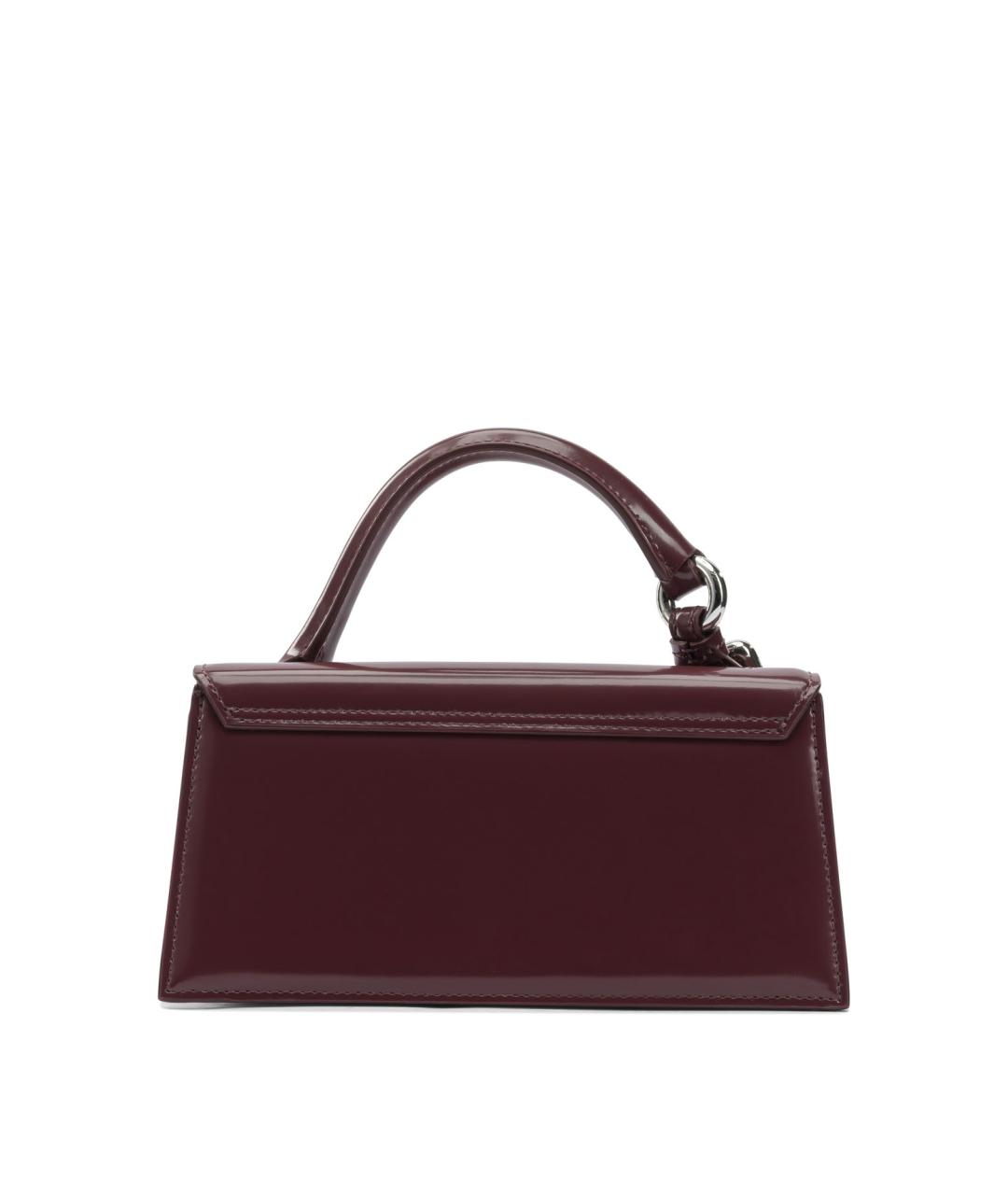 JACQUEMUS Бордовая кожаная сумка через плечо, фото 2