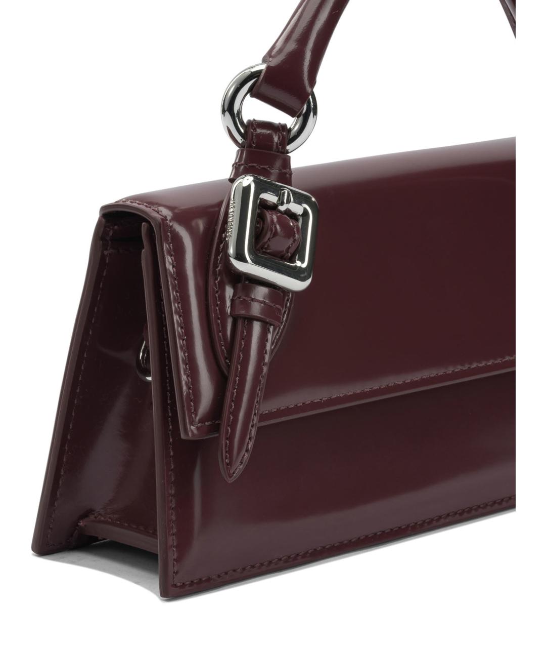 JACQUEMUS Бордовая кожаная сумка через плечо, фото 3