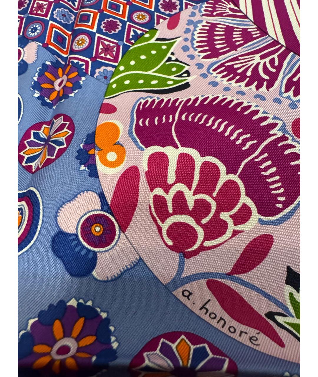 HERMES Фуксия шелковый платок, фото 2