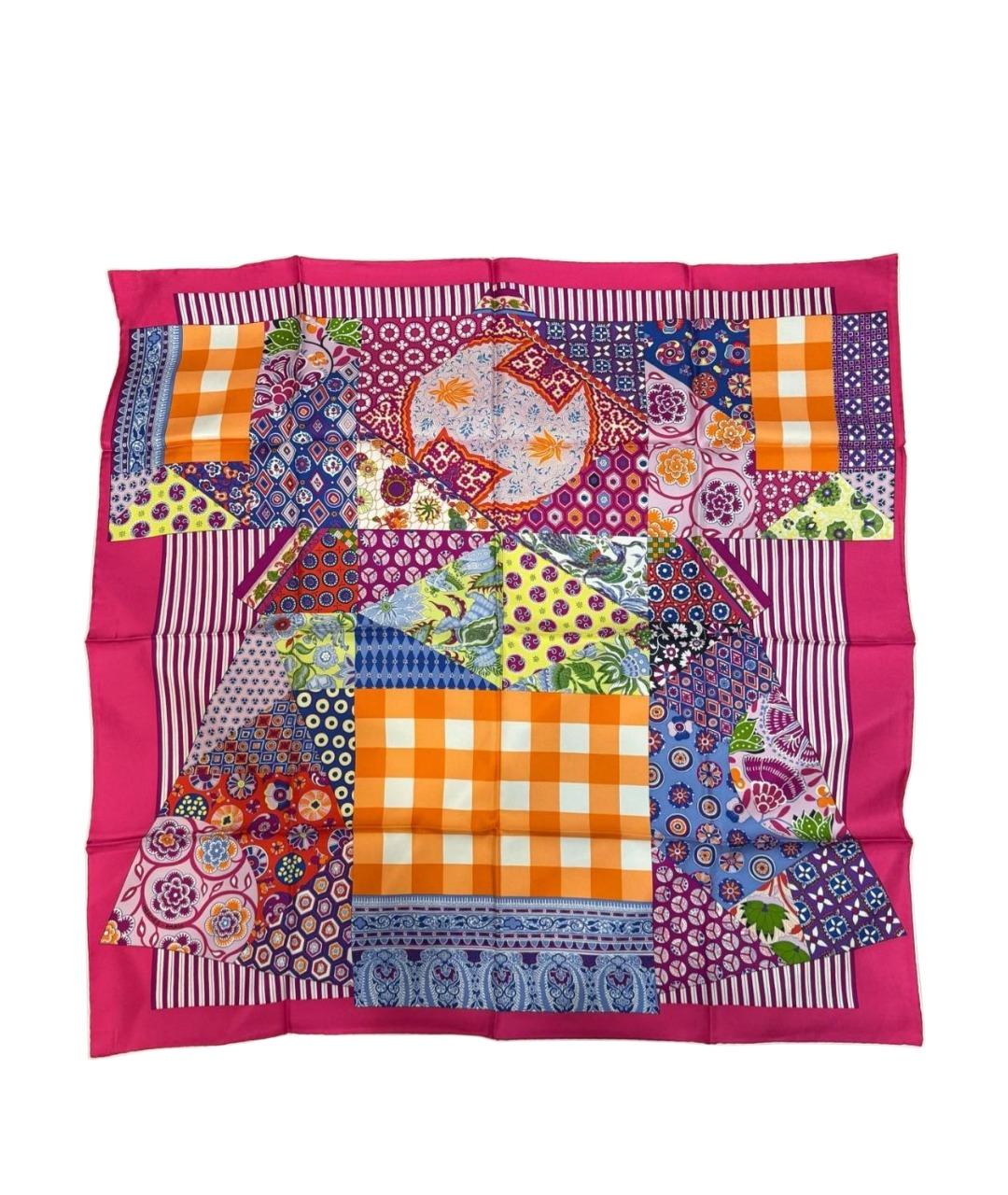 HERMES Фуксия шелковый платок, фото 1