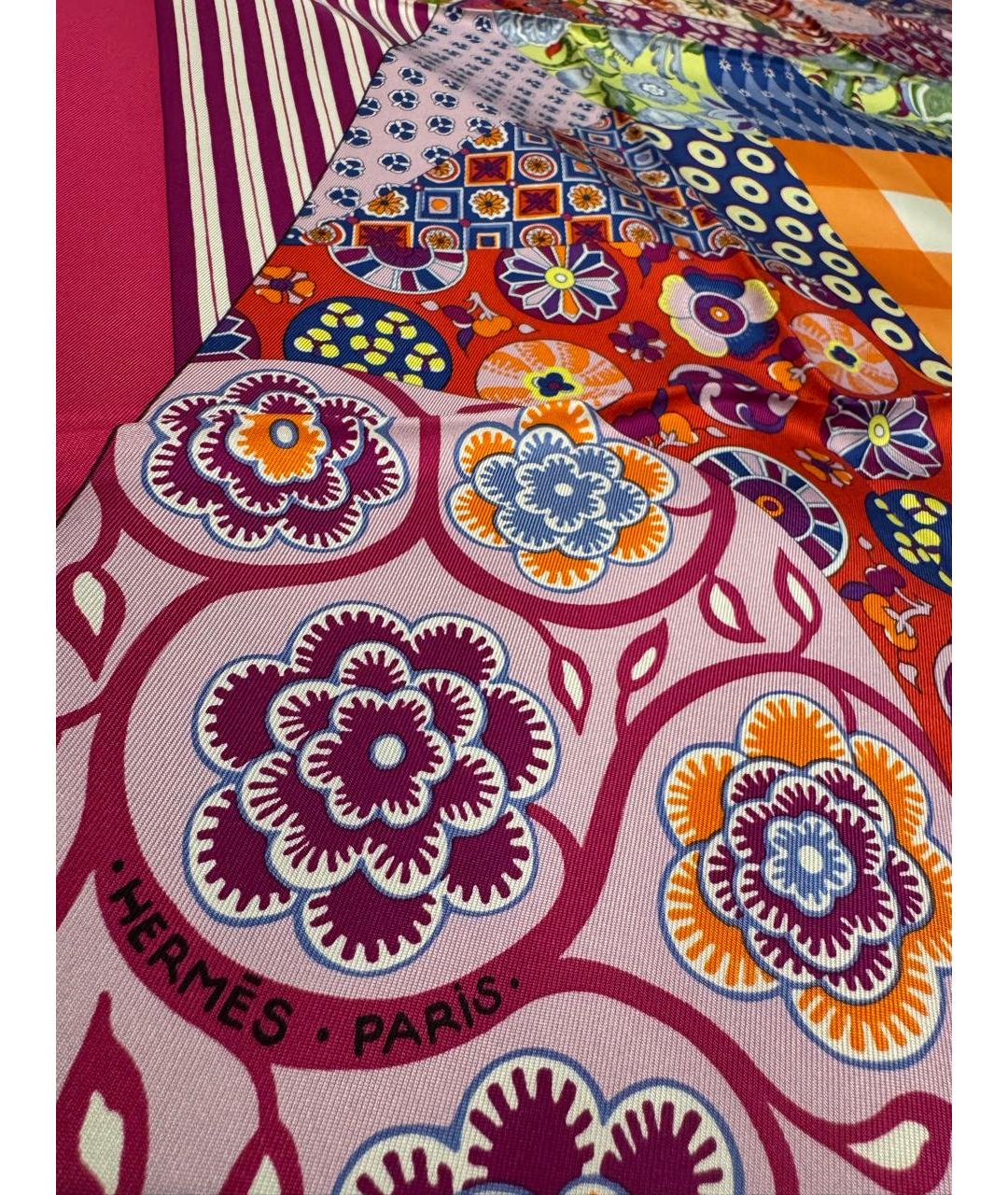 HERMES Фуксия шелковый платок, фото 3