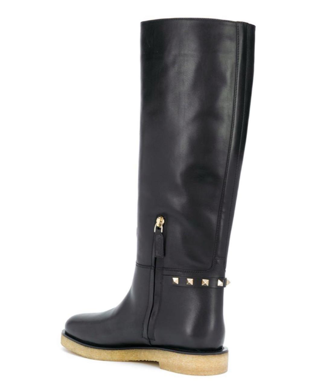 VALENTINO Черные кожаные сапоги, фото 2