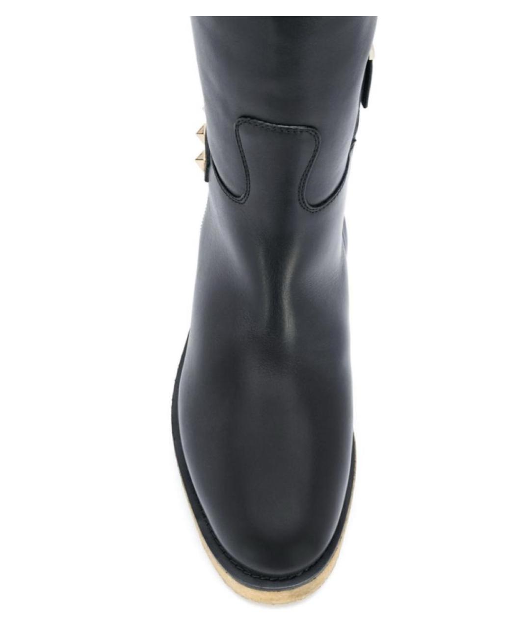 VALENTINO Черные кожаные сапоги, фото 3