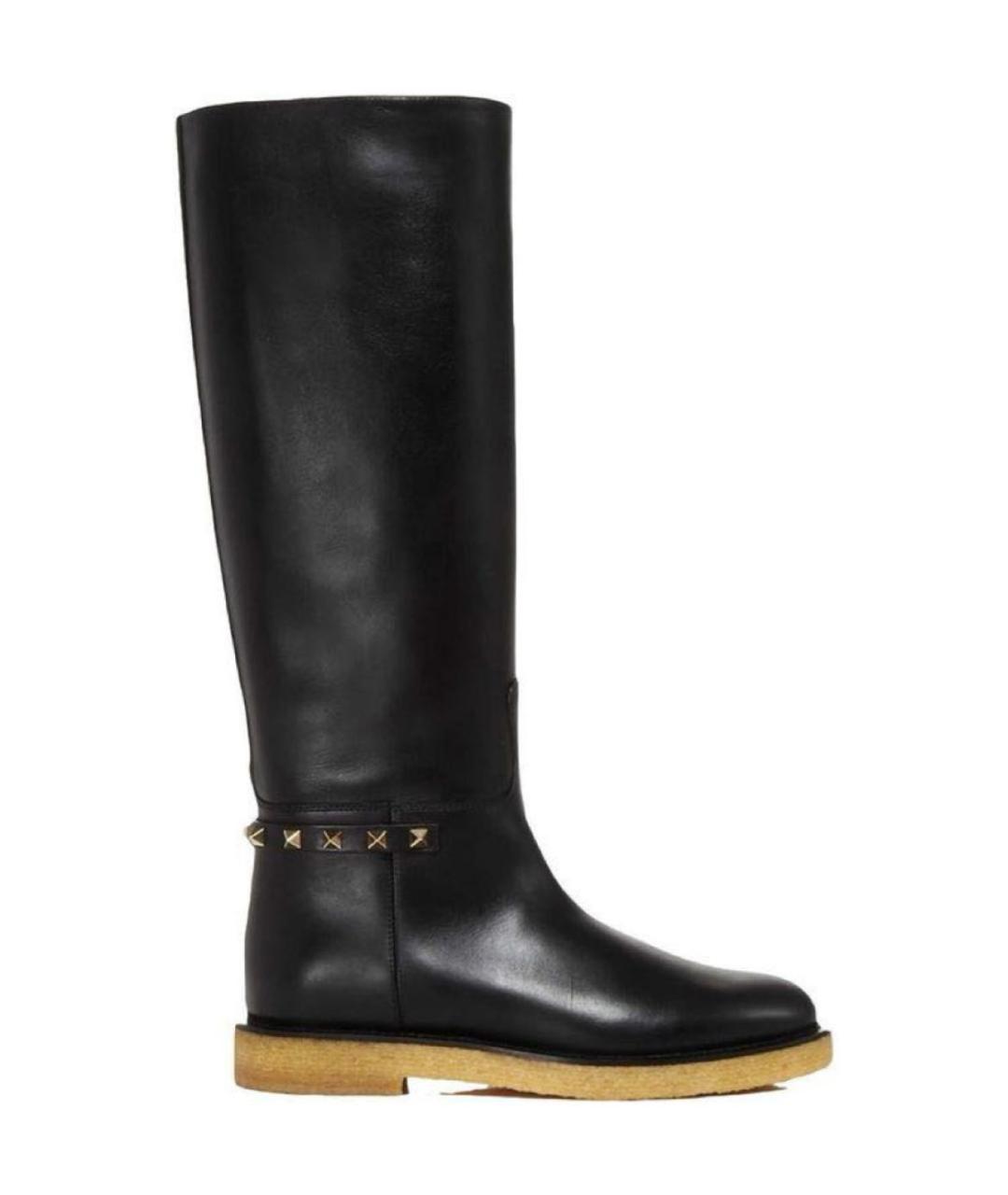 VALENTINO Черные кожаные сапоги, фото 1