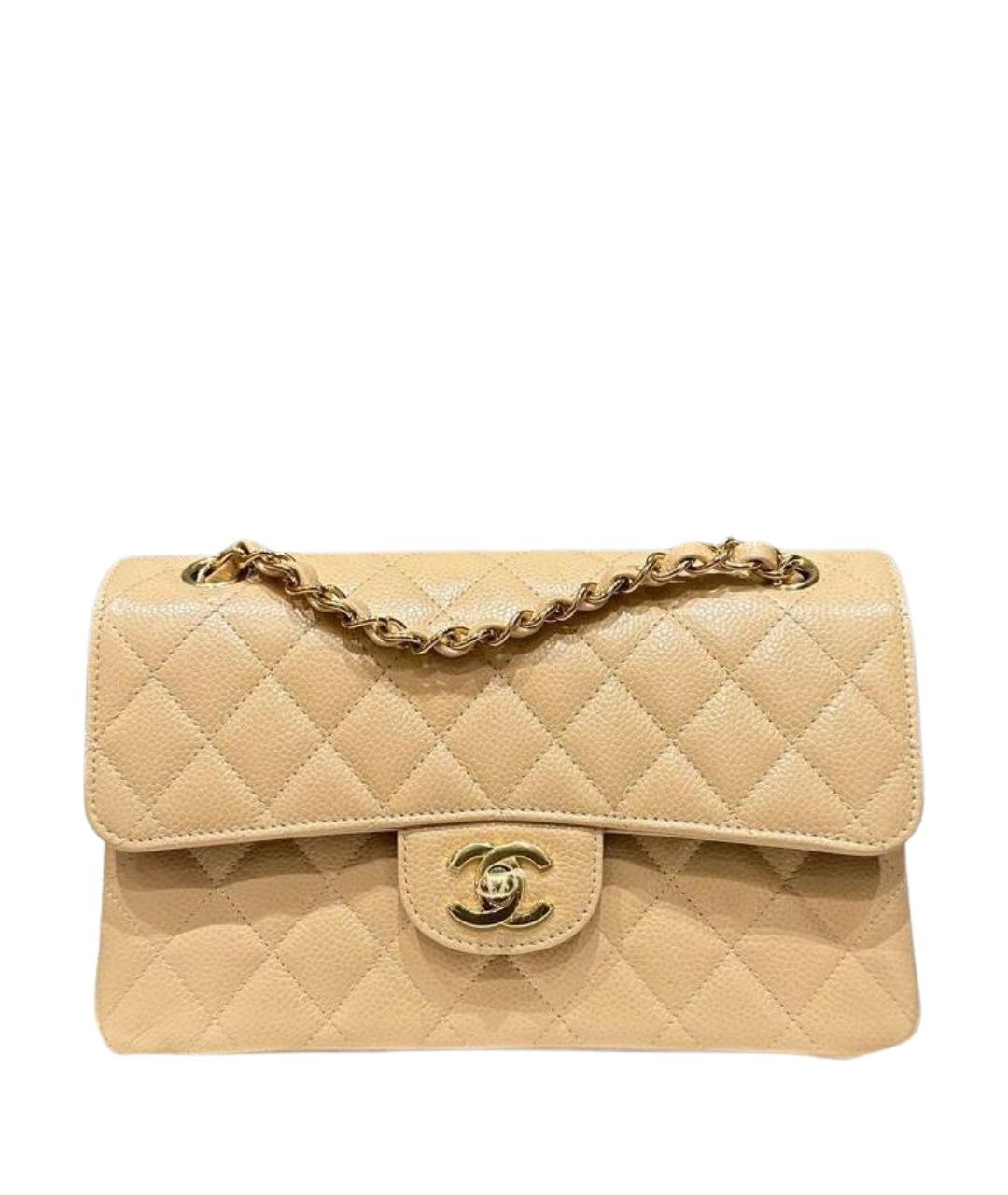 CHANEL Бежевая кожаная сумка через плечо, фото 1