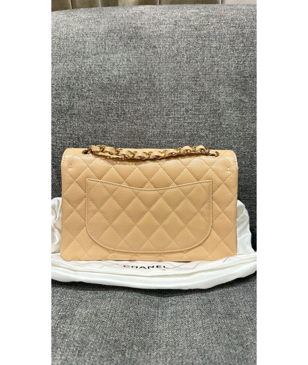 CHANEL Бежевая кожаная сумка через плечо, фото 2