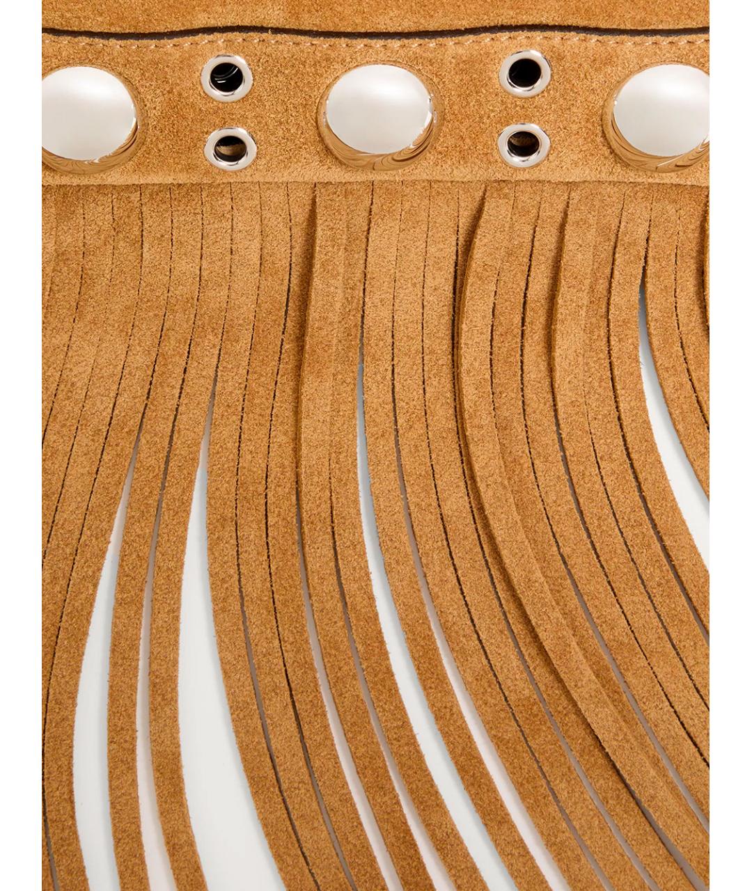 VALENTINO Бежевая замшевая сумка на плечо, фото 4