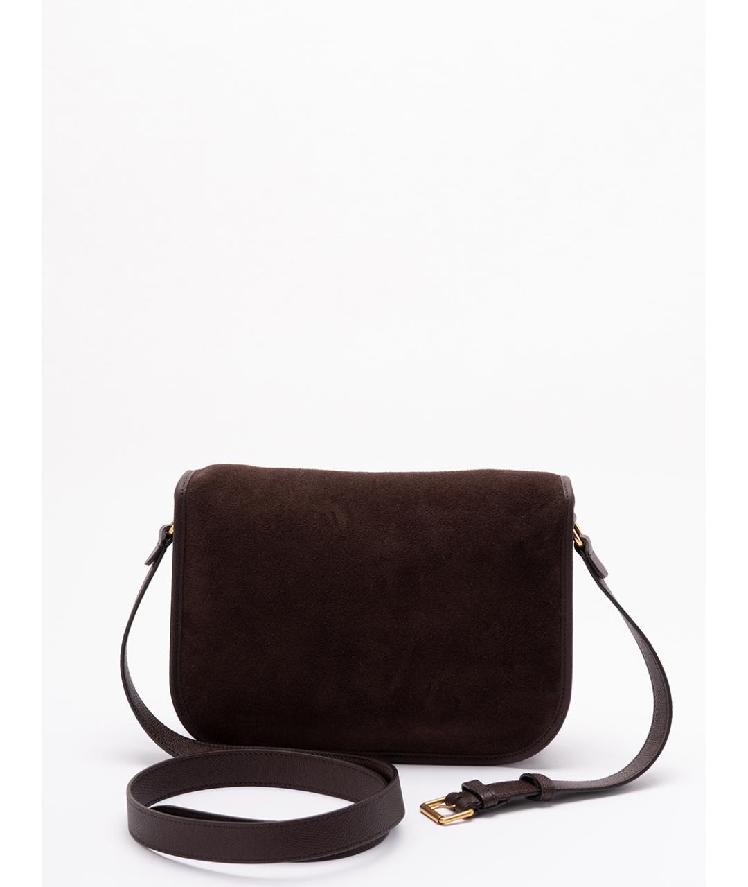 VALENTINO Коричневая кожаная сумка на плечо, фото 2