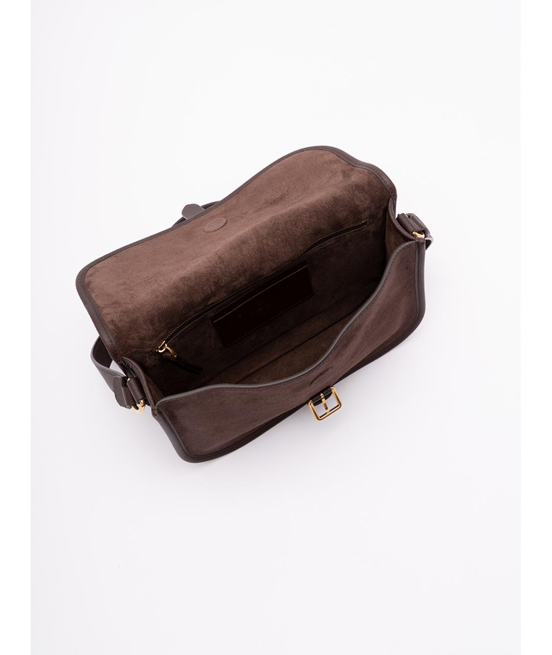 VALENTINO Коричневая кожаная сумка на плечо, фото 5