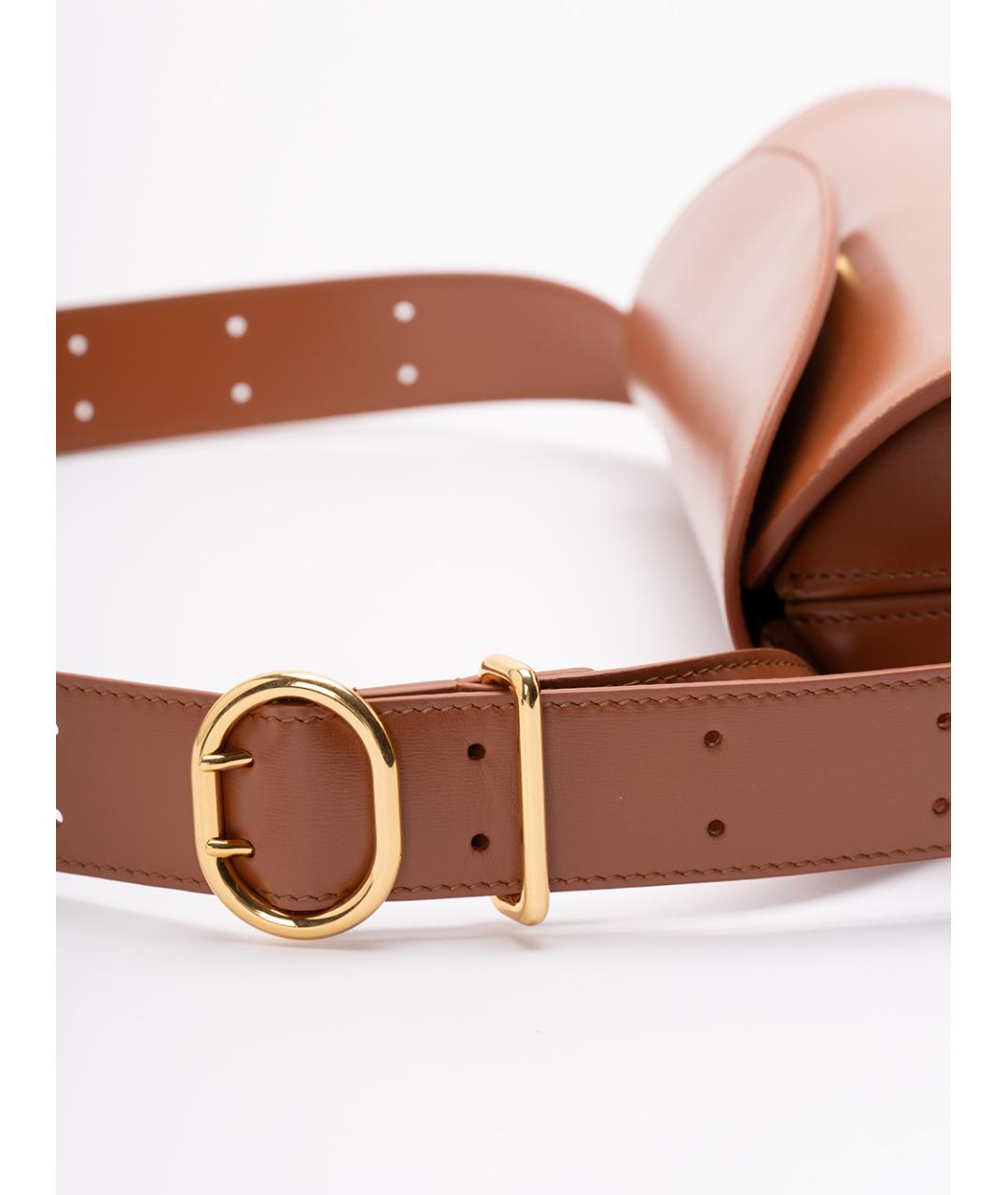 JIL SANDER Коричневая кожаная сумка через плечо, фото 4