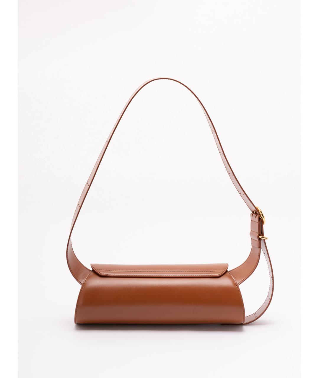 JIL SANDER Коричневая кожаная сумка через плечо, фото 2