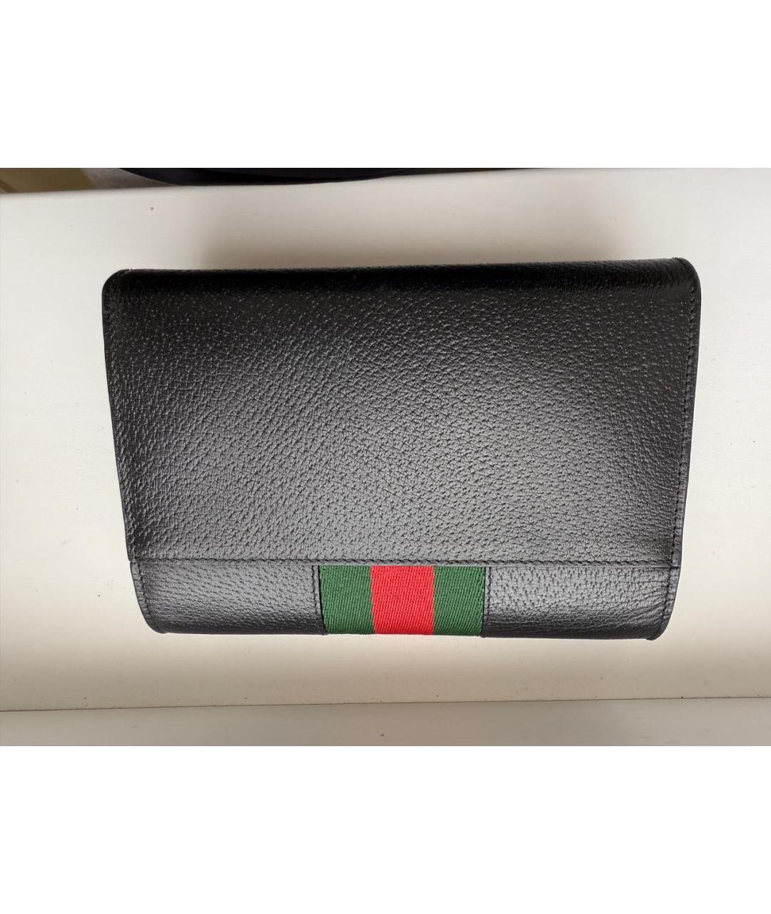 GUCCI Черная кожаная сумка через плечо, фото 5