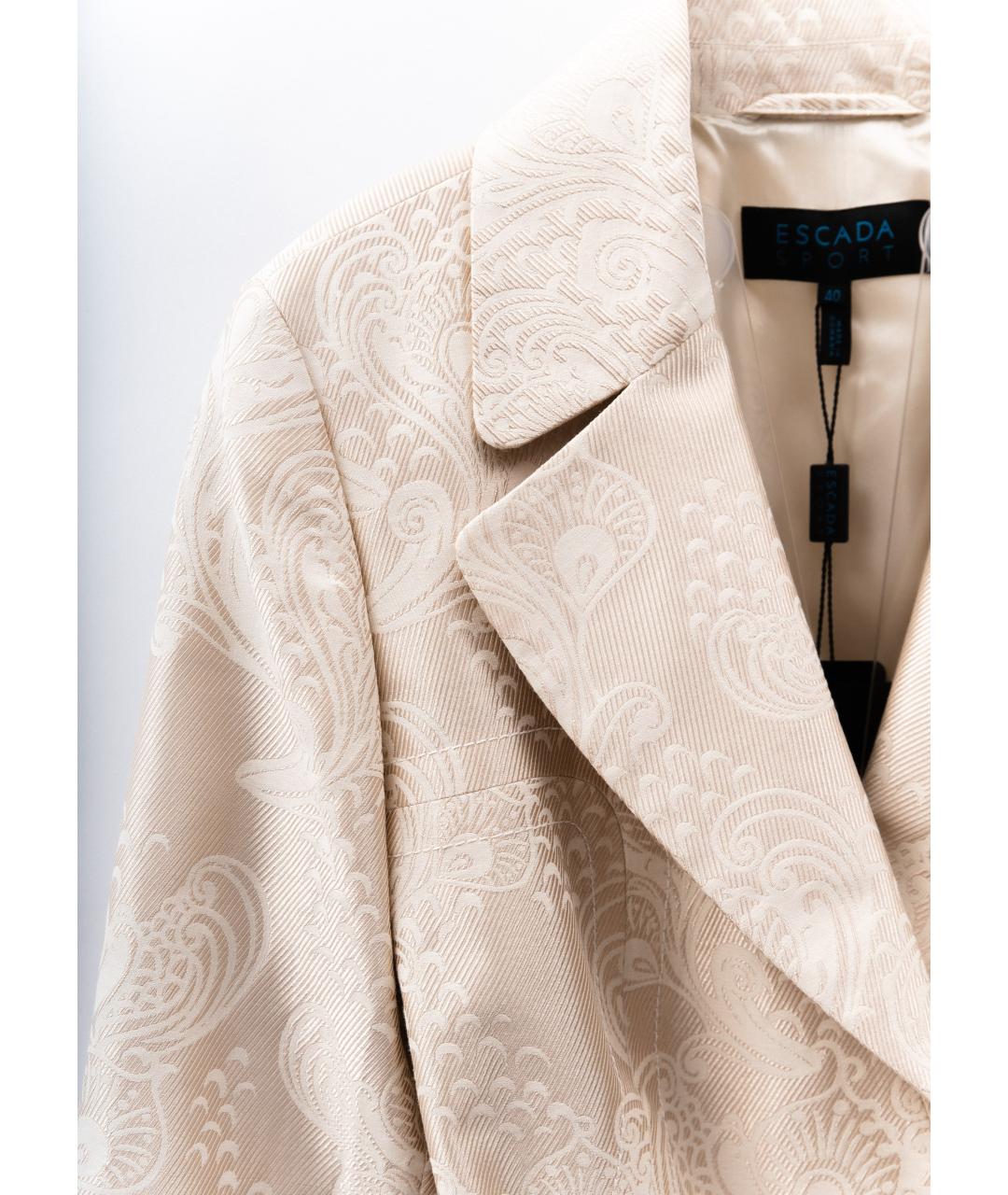 ESCADA Бежевый хлопковый жакет/пиджак, фото 3