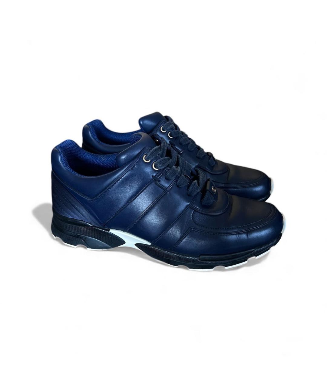 CHANEL Темно-синие кожаные кроссовки, фото 9