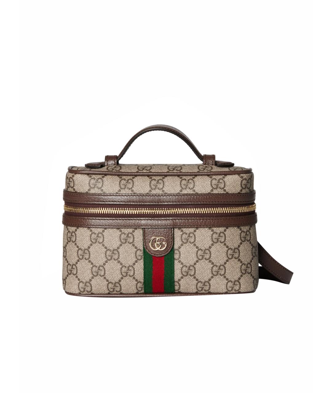 GUCCI Коричневая кожаная сумка через плечо, фото 1