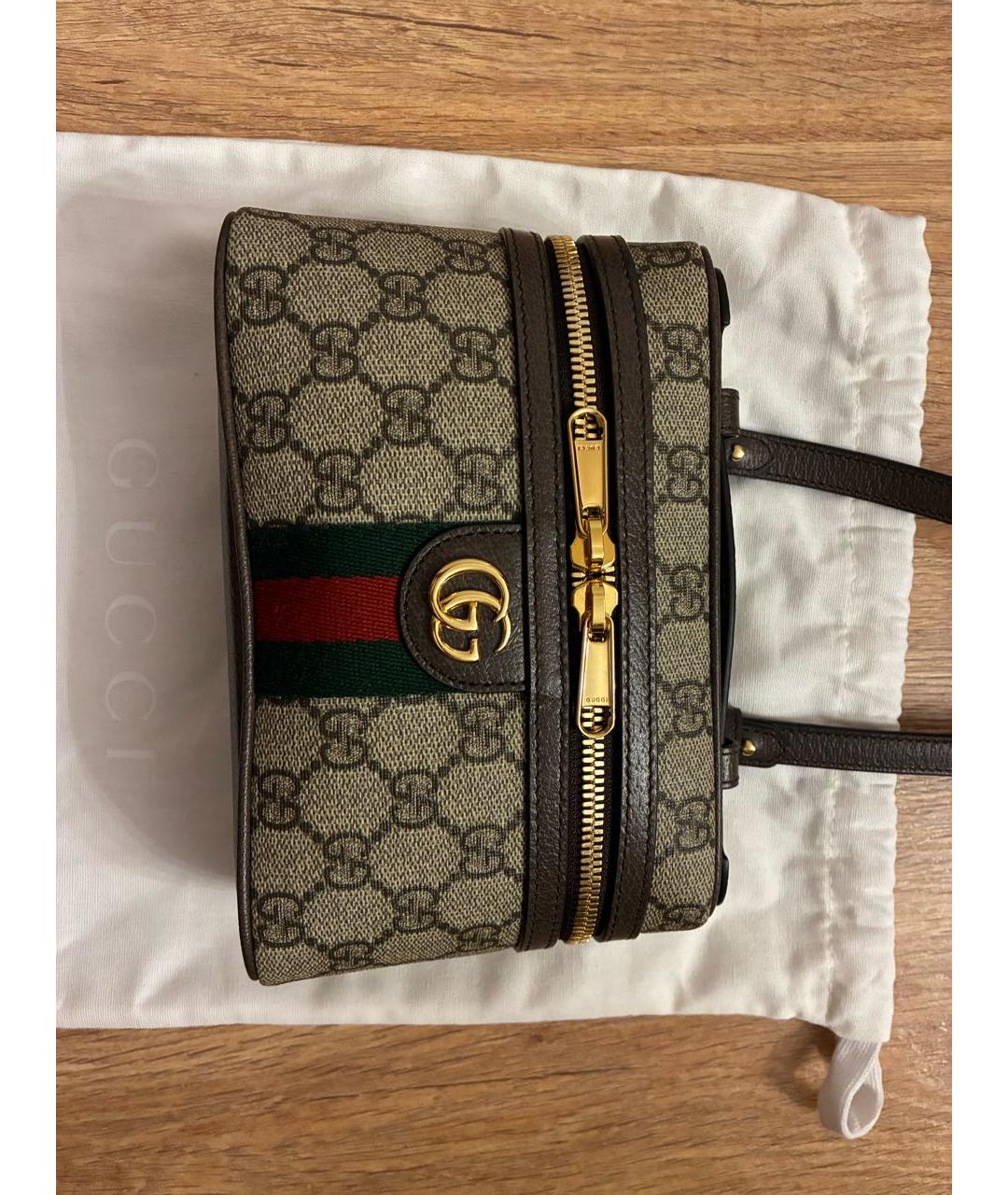 GUCCI Коричневая кожаная сумка через плечо, фото 9